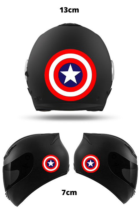 Captain America Helmet Sticker | Captain America Shield Sticker